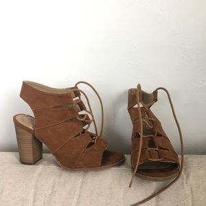 Brown lace up heels